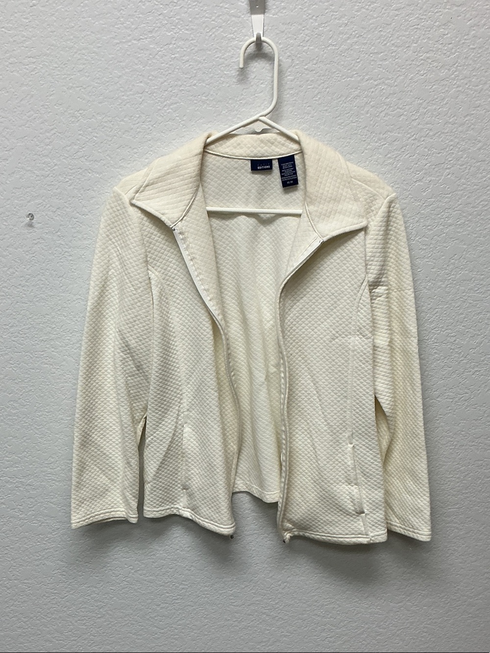 Basic Editions Cream Quilted Zip Jacket